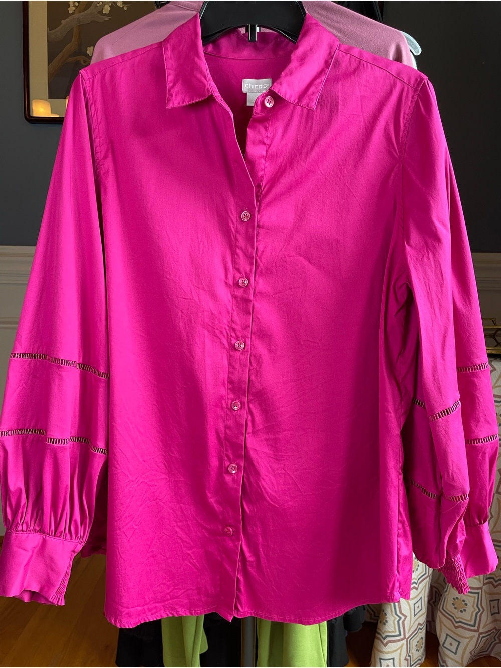 Chico's Bright Fuchsia Button-Down Blouse